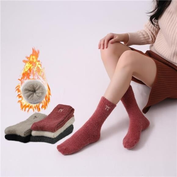 New 5 Pairs Fuzzy Soft Cozy Comfortable Socks for Women, Casual Sleep Comfy Sock - Picture 2 of 6